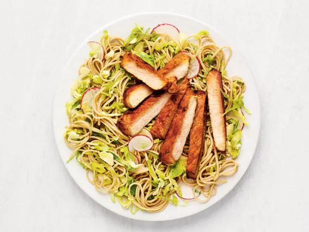 Soba with Brussels Sprouts and Pork Chops Recipe | Food Network Kitchen | Food Network