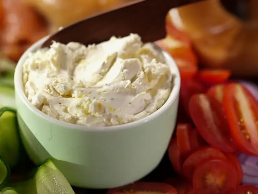 Katie Lee Biegel makes her Savory Greek-Style Cream Cheese, as seen on The Kitchen, season 29.