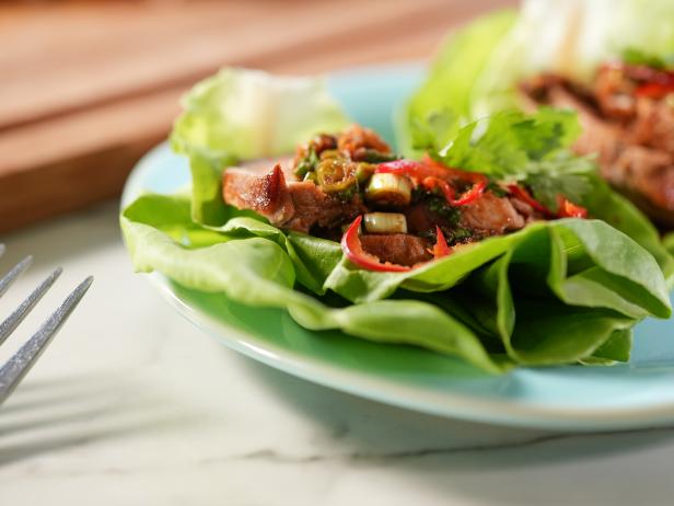 Spicy Pork Loin and Lettuce Wraps image