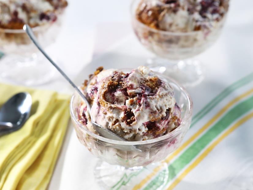 Miss Kardea Brown's Blackberry Crunch No-Churn Ice Cream, as seen on the Food Networks, Delicious Miss Brown, Season 6.