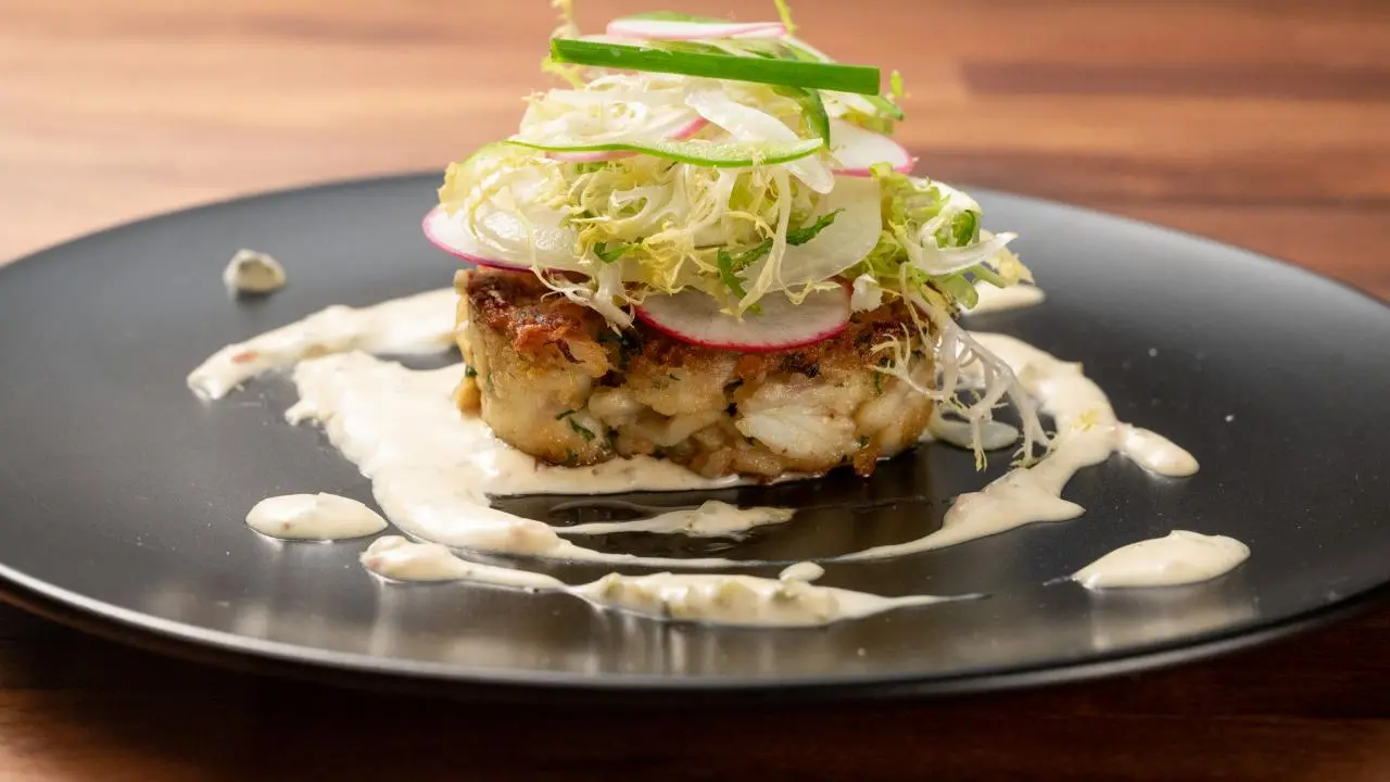 Crab Cakes with Dijonnaise and Frisee Salad