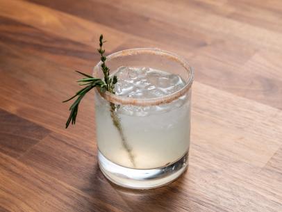 The Main Dish drink from the Red Team Demo, featuring the Tuscan vodka lemonade with rosemary and thyme simple syrup, as seen on Worst Cooks In America, Season 24.