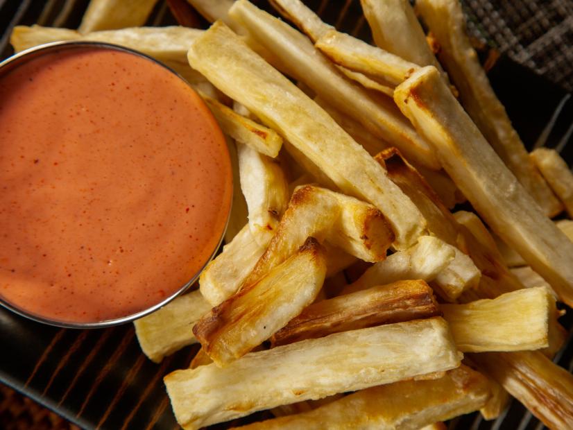 Justin Warner’s Yucca Fries with Chamoy Mayo, as seen on Guy's Ranch Kitchen Season 5.
