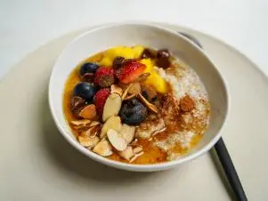 Warm Quinoa Oatmeal as seen on Simply Giada Season 1