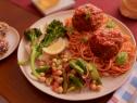 Beauty of Molly Yeh's Spaghetti & Juicy Lucy Meatballs, Italian Bakery Cookies, Marinated Bean Salad and Charred Broccolini with Homemade Ricotta, as seen on Girl Meets Farm, Season 10.