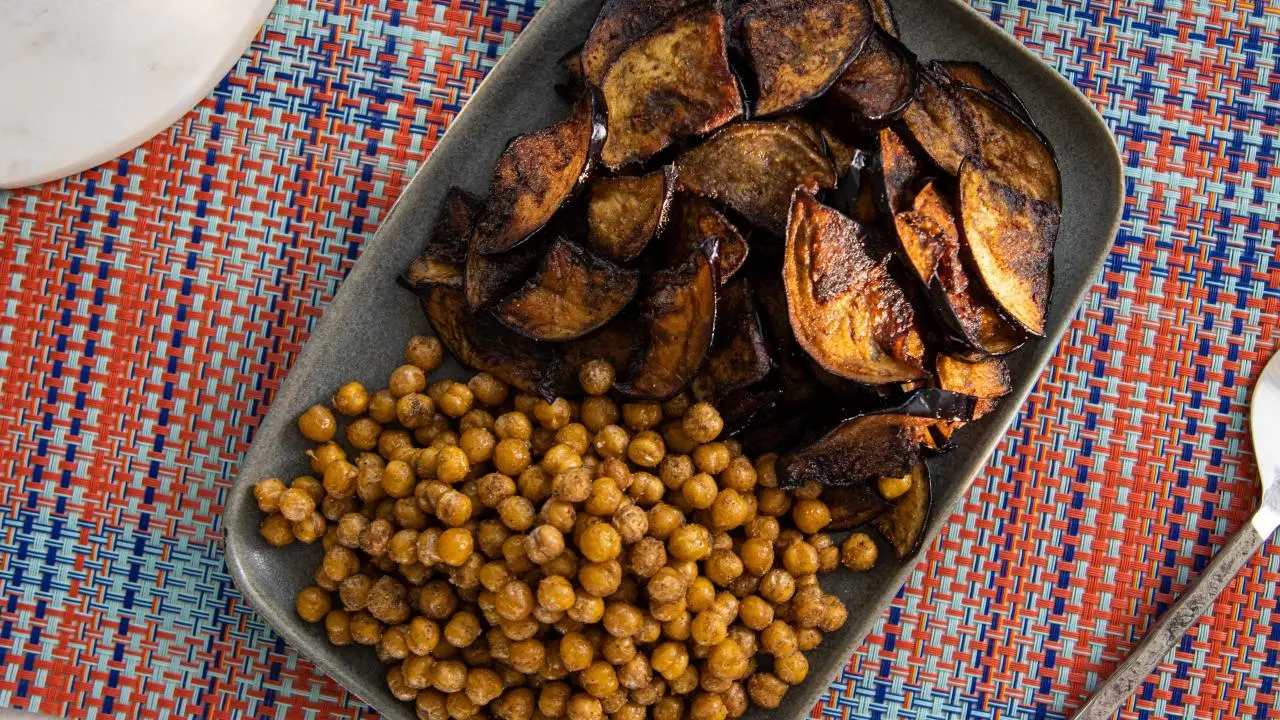 Crispy Eggplant and Chickpeas