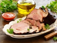 Boiled ham from black boar.