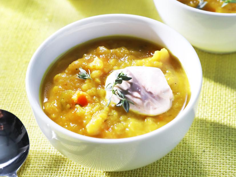 Miss Kardea Brown's Golden Yellow Split Pea Soup, as seen on the Food Networks, Delicious Miss Brown, Season 6.