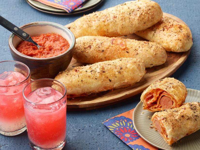 Food Network Kitchen’s Hot Dog Pizza Pockets, as seen on Food Network.