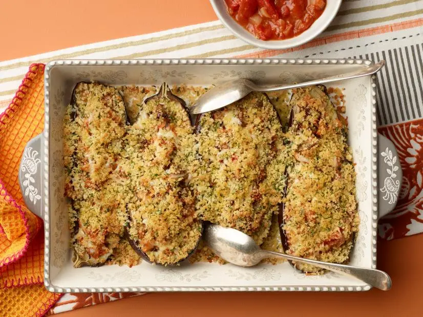 Food Network Kitchen’s Stuffed Eggplant Parmesan, as seen on Food Network.