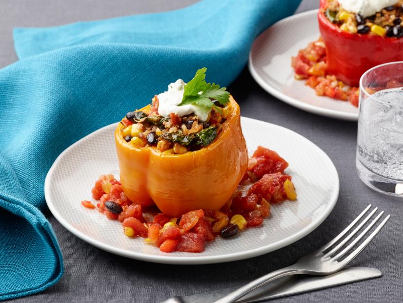 Food Network Kitchen’s Vegan Stuffed Peppers, as seen on Food Network.