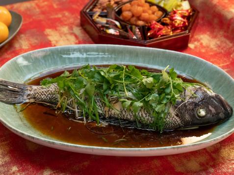 Steamed Fish with Seasoned Soy Sauce and Scallion