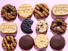 LOS ANGELES, CA - FEBRUARY 16: An array of Girl Scouts cookies in Studio on Tuesday, Feb. 16, 2021 in Los Angeles, CA. (Mariah Tauger / Los Angeles Times via Getty Images)