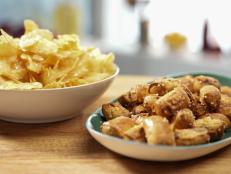 The Kitchen hosts share snack attack ideas and make Elote-Style Pretzel Bites and Honey Butter Chips, as seen on The Kitchen, Season 29.