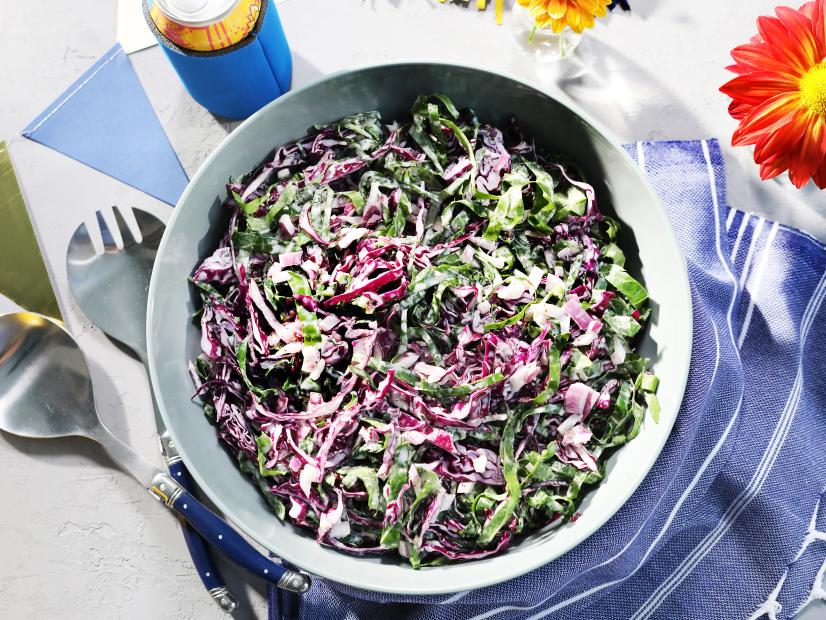 Miss Kardea Brown's Collard and Red Cabbage Slaw, as seen on the Food Networks, Delicious Miss Brown, Season 6.