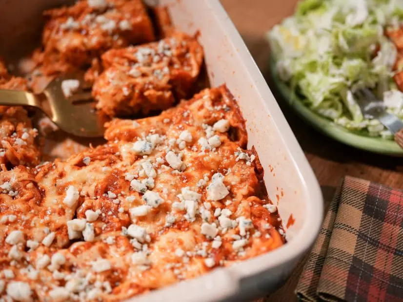 Katie Lee Biegel makes her Buffalo Chicken Enchiladas, as seen on The Kitchen, season 30.