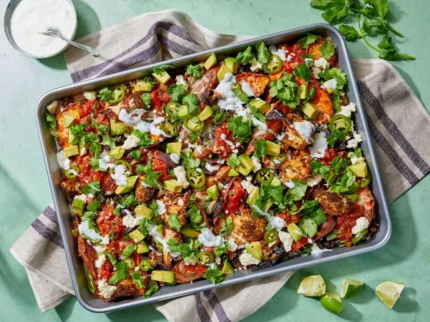 Nacho Baked Veg with Crispy Black Beans Recipe | Food Network