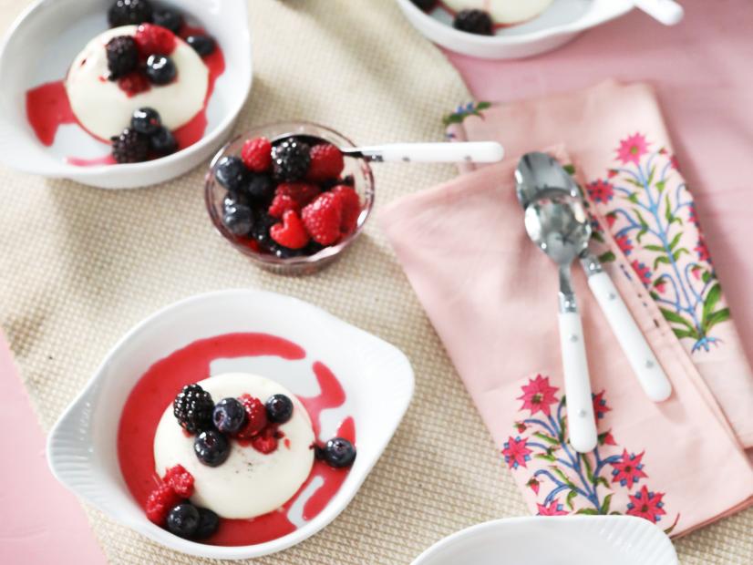 Miss Kardea Brown's Panna Cotta with Fresh Berries, as seen on the Food Networks, Delicious Miss Brown, Season 6.