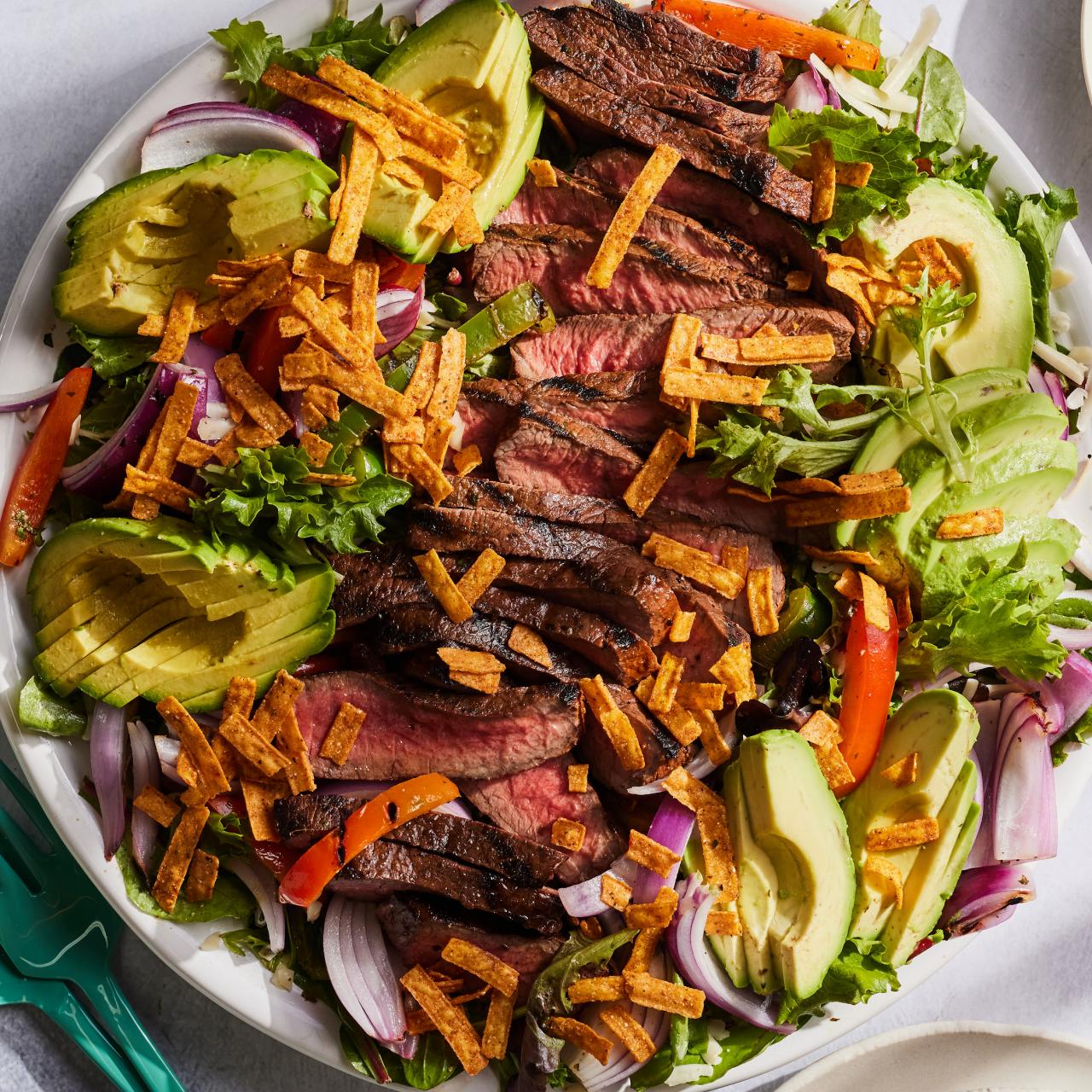 Fajita Steak Salad with Cilantro Lime Vinaigrette