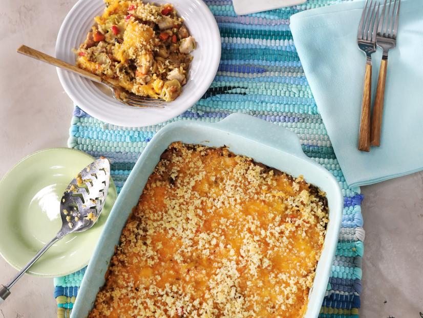 Miss Kardea Brown's Cheesy Rice and Turkey Casserole, as seen on the Food Networks, Delicious Miss Brown, Season 6.