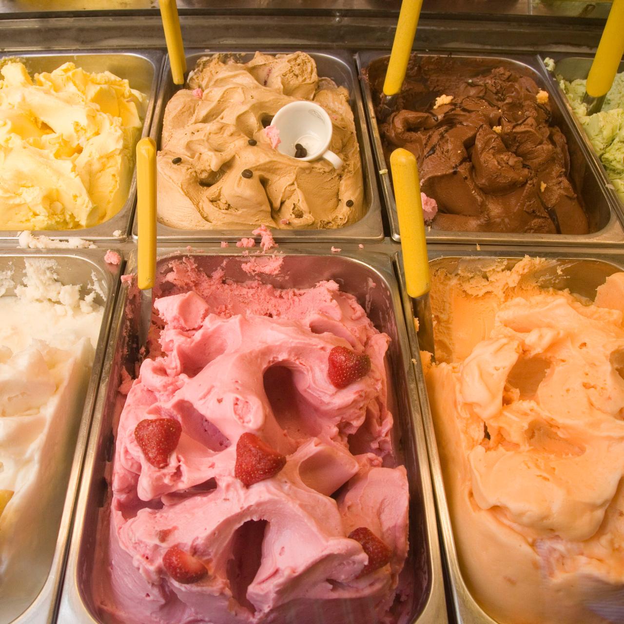 Topping options in an ice cream store: In this arrangement, people are