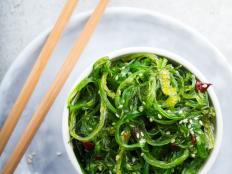 Healthy nutritious salad with seaweed