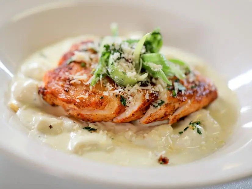 Spicy Chicken Gnocchi as served at Haute Quarter Grill in Anchorage, AK, as seen on Diners, Drive-Ins and Dives, season 35.