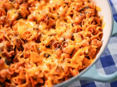 Katie Lee Biegel makes her Cheeseburger Style Bean Skillet, as seen on The Kitchen, season 30.