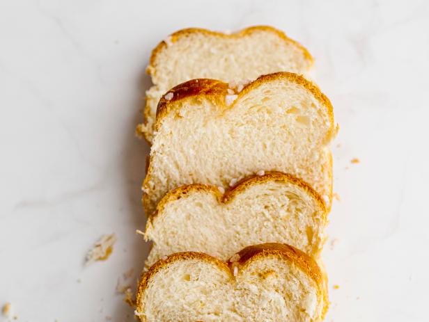 Brioche bread with some slices