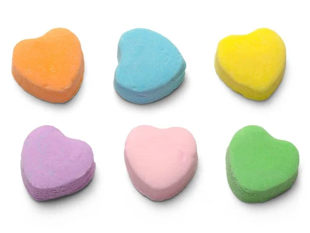 Blank Candy Valentiens Hearts Isolated on White Background.