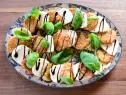 Close-up of Fried Green Tomato Caprese, as seen on The Pioneer Woman, season 30.
