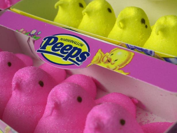 WARMINSTER, PA - APRIL 18:  Pink and yellow Marshmallow Peeps are seen April 18, 2003 in Warminster, Pennsylvania. Just Born, the manufacturer of Marshmallow Peeps, is celebrating the 50th anniversary of Marshmallow Peeps, and now produces more than one billion individual Peeps per year. Last Easter, more than 700 million Marshmallow Peeps and Bunnies were consumed by men, women, and children throughout the United States. Strange things people like to do with Marshmallow Peeps: eat them stale, microwave them, freeze them, roast them and use them as a pizza topping. Marshmallow Peeps and Bunnies come in five colors. (Photo by William Thomas Cain/Getty Images)