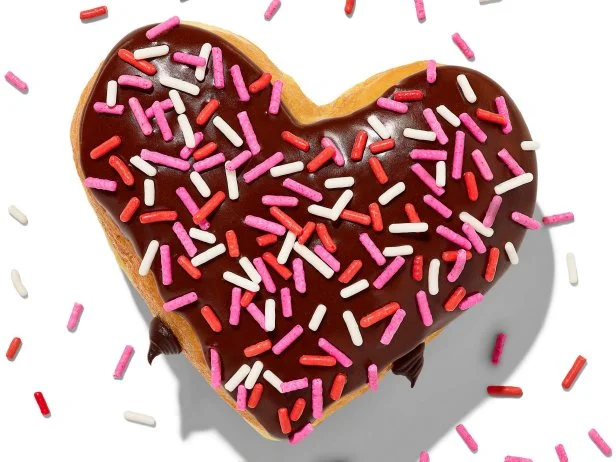 2022 Q1 January/February Retouched Product Image:Brownie Batter Donut - scattered sprinkles, overhead view(image + shadow + white background/transparency)