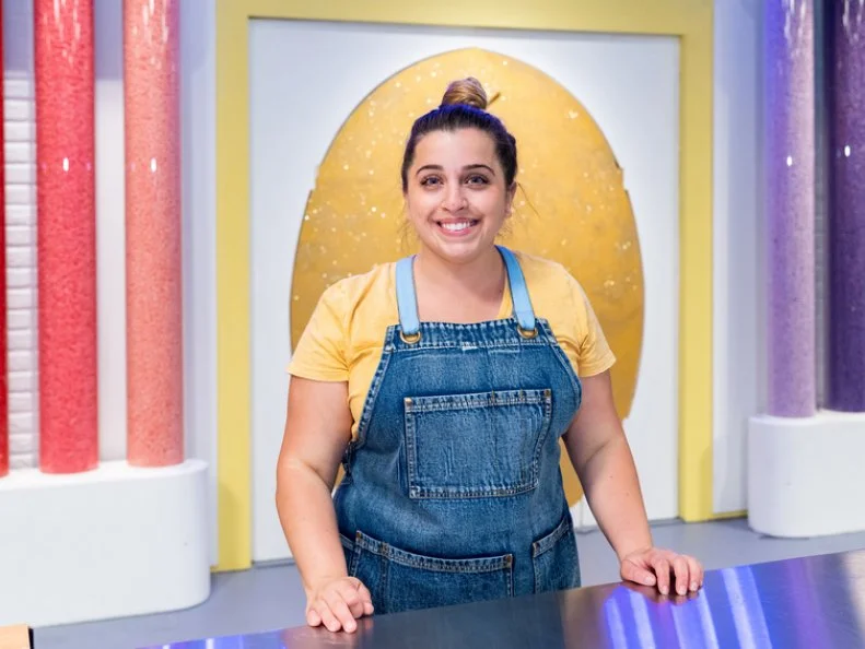 Portrait of contestant Brittany Lombardi, as seen on Spring Baking Championship: Easter Season 2.