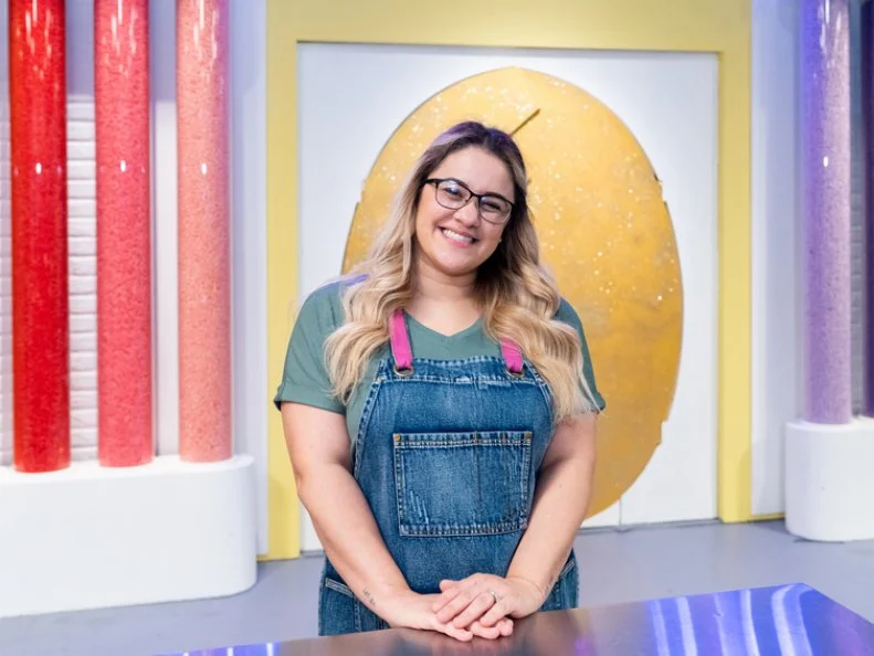 Portrait of contestant Samantha Terrana, as seen on Spring Baking Championship: Easter Season 2.