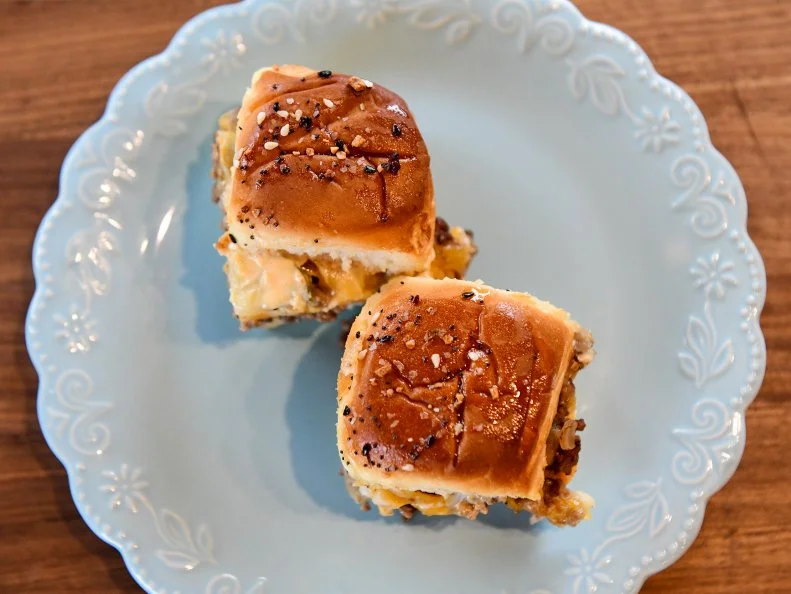 Close-up of Cheeseburger Sliders, as seen on The Pioneer Woman, season 30.