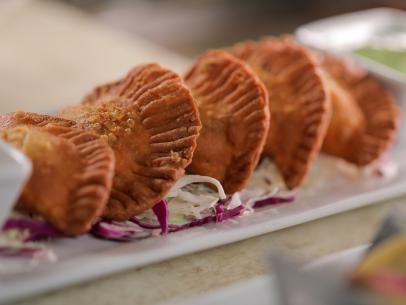 Chorizo Empanadas as served at Tequila 61 in Anchorage, AK, as seen on Diners, Drive-Ins and Dives, season 35.