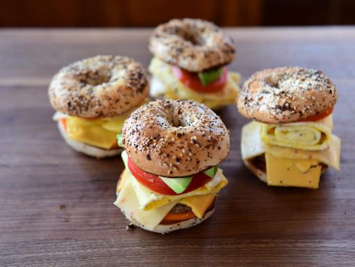 Mini Breakfast Bagel Sandwiches Recipe | Ree Drummond | Food Network