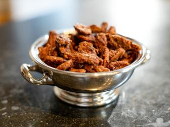 Close-up of Spiced Pecans, as seen on Be My Guest, season 1.