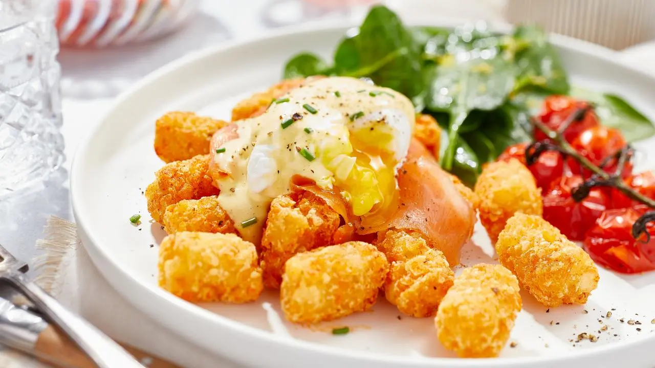 Potato Tot Eggs Benny Recipe Food Network