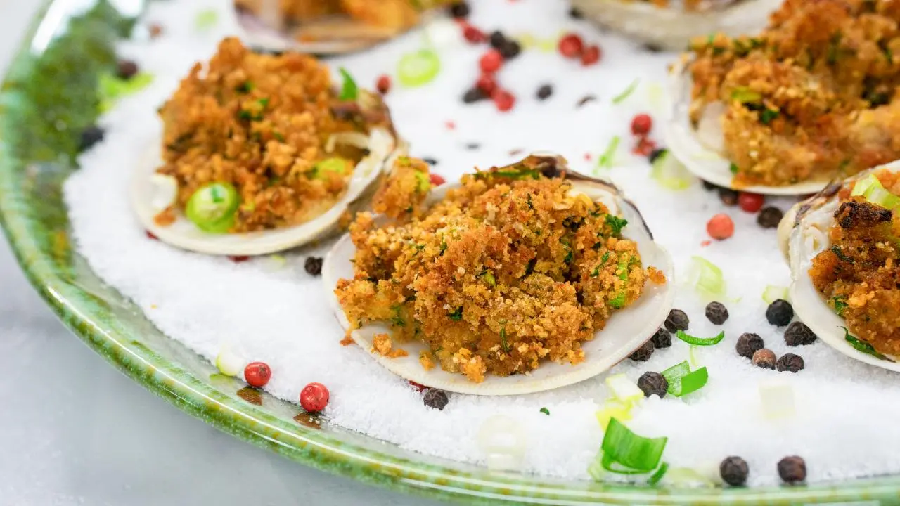 Stuffed Clams Oreganata with Harissa