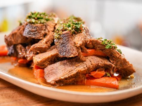 Slow Cooked Brisket with Brown Sugar, Carrots and Gremolata