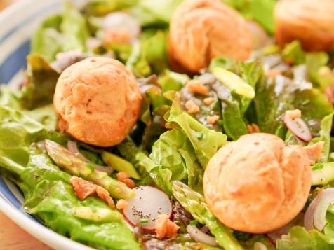 Passover Popover Salad with Honey Poppyseed Dressing