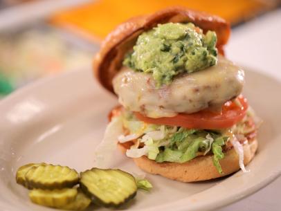 The Chorizo Burger as served at Blue Ash Chili in Springdale, OH, as seen on Triple D Nation.