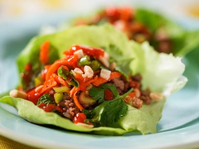 Katie Lee Biegel makes her Spicy Pork Lettuce Wraps, as seen on Food Network's The Kitchen