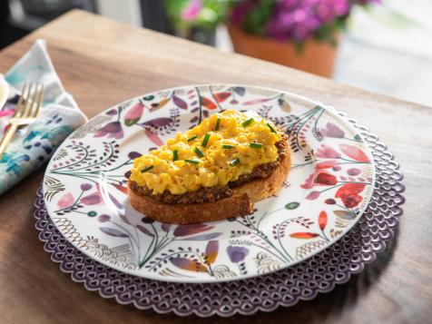 Soft Scrambled Eggs on Toast
