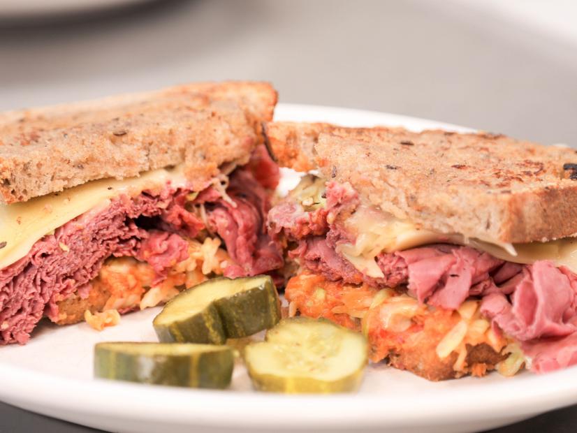 The Rueben as served at Alibi Wood Fire Pizzaria & Bakery in Laramie, WY, as seen on Diners, Drive-Ins and Dives, season 35.