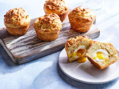 Egg-Stuffed Bacon and Cheese Muffins