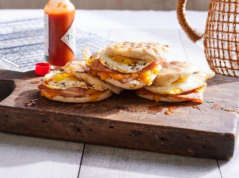 Grill Basket Breakfast Sandwiches