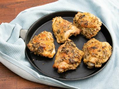 Sesame Roasted Chicken Thighs, as seen on Symon's Dinners Cooking Out, Season 3.